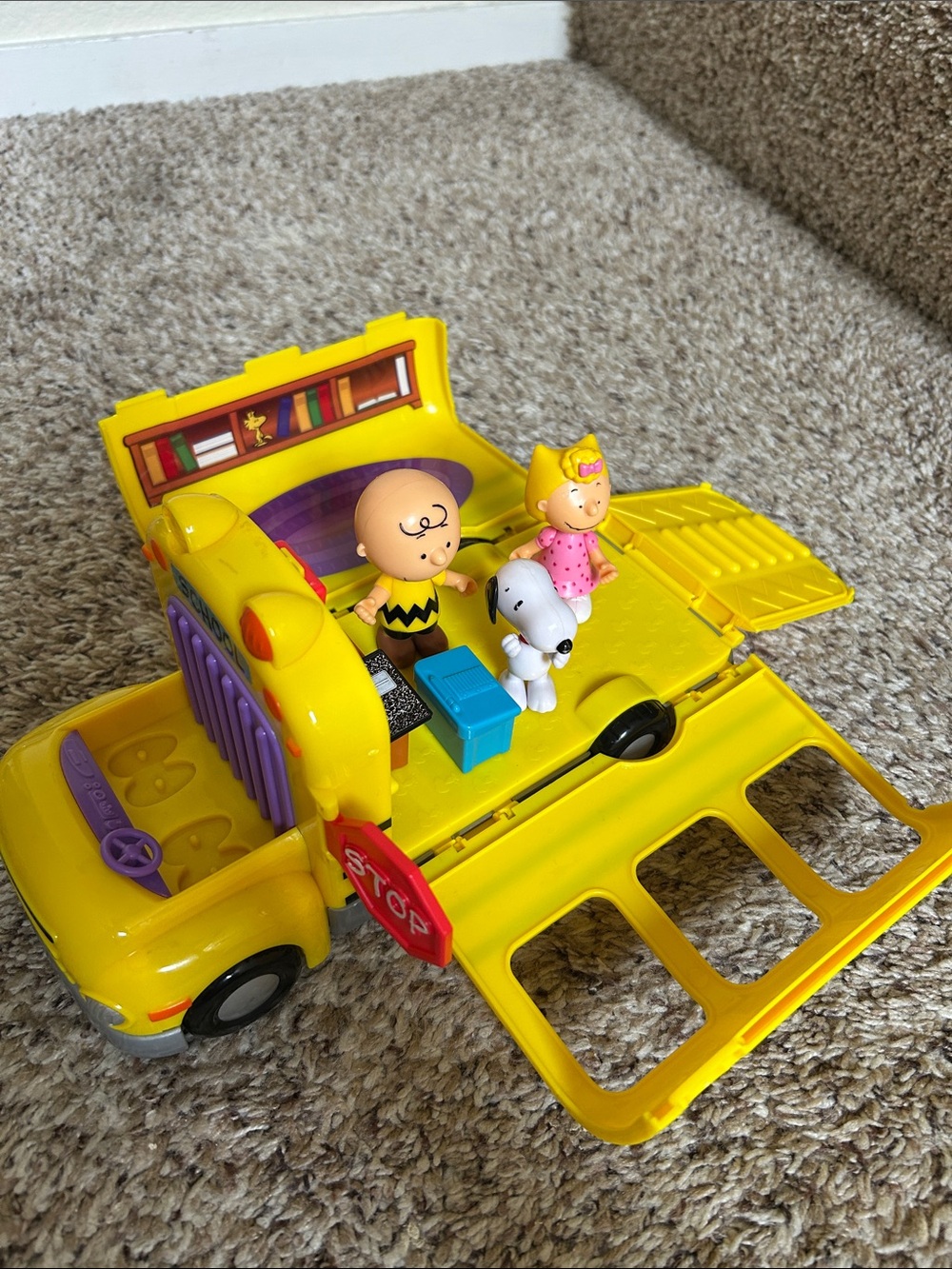 Yellow Peanuts School Bus Playset with Charlie Brown, Lucy & Snoopy